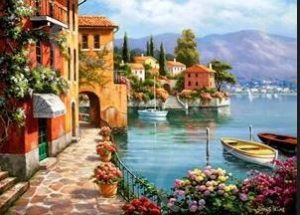 Алмазная мозаика 40х50см Набережная Италии