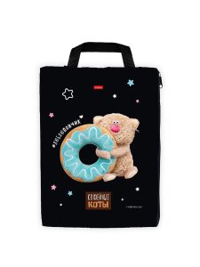 Сумка-папка с ручкой А4ф 257х344мм для тетрадей Кофейные коты