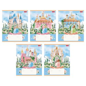 Тетрадь 12л клетка Сказочные замки 10шт/5 дизайнов