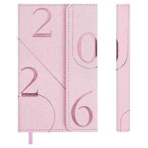 Еженедельник датированный 2026 95х155мм 64л БЬЯНЧИНИ РОЗОВЫЙ